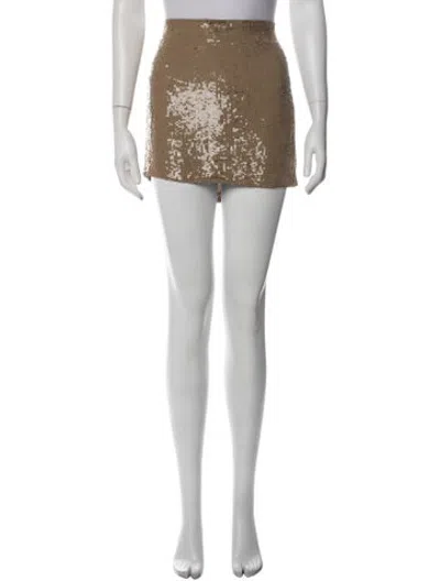 Pre-owned Haute Hippie Silk Mini Skirt In Brown