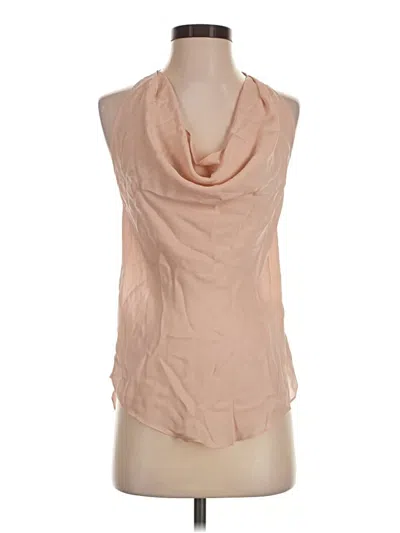 Pre-owned Haute Hippie Sleeveless Silk Top Tan Cowl Neck Tops