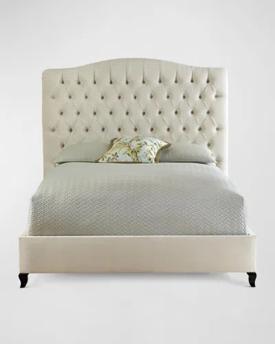 Haute House Harper Tufted Ivory Velvet California King Bed