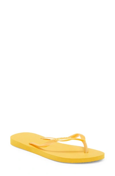 Havaianas Slim Flip Flop In Yellow Pop