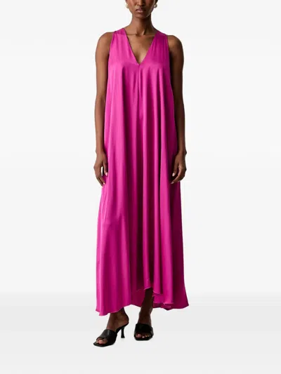Haveone V-neck Sleeveless Maxi Dress In Pink