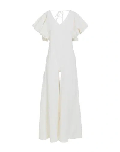 Haveone Woman Jumpsuit Ivory Size M Cotton In White