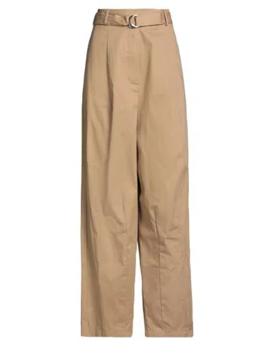 Haveone Woman Pants Camel Size S Cotton, Elastic Fibres In Brown