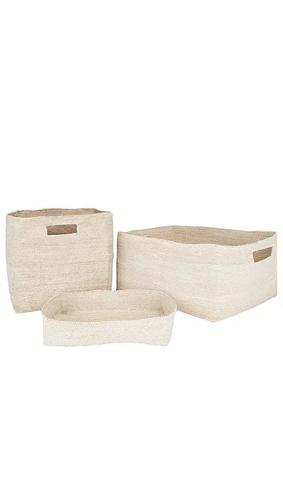 Hawkins New York Essential Woven Storage Set Of 3 In White