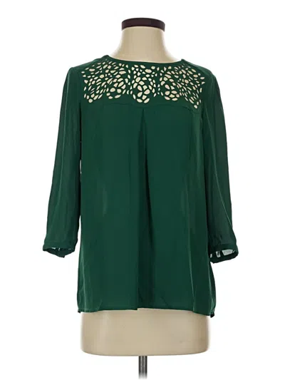 Pre-owned Hd In Paris 3/4 Sleeve Blouse In Green