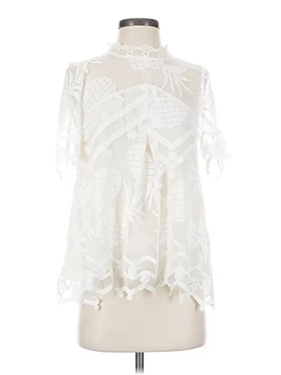 Pre-owned Hd In Paris Short Sleeve Blouse In Ivory
