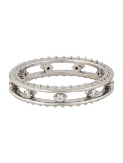Pre-owned Hearts On Fire 18k Diamond Beaded Eternity Band In Multicolor