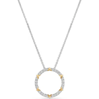 Hearts On Fire Copley 18k Gold Pav Diamond Pendant Necklace In Silver