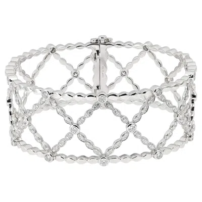 Pre-owned Hearts On Fire Lorelei Lattice Diamond Bracelet 18k White Gold 2.40ctw Sz 6.5