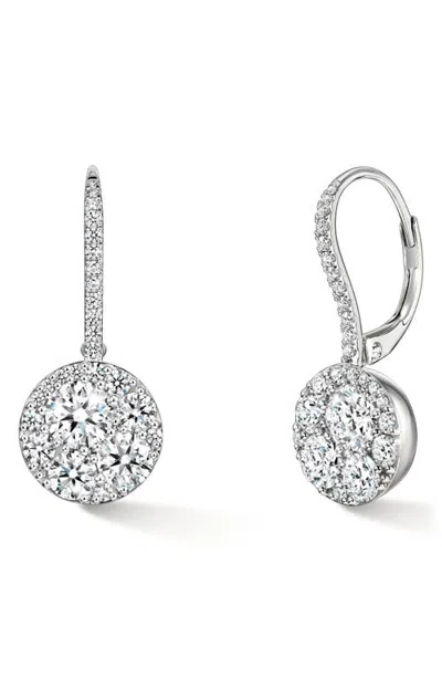 Hearts On Fire Tessa 18k Gold Diamond Leverback Earrings In Silver