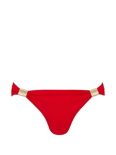 Heidi Klein Gold-tone Hardware Bikini Bottoms In Red