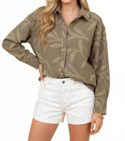 Heimish Usa My Way Button Down Blouse In Taupe In Grey