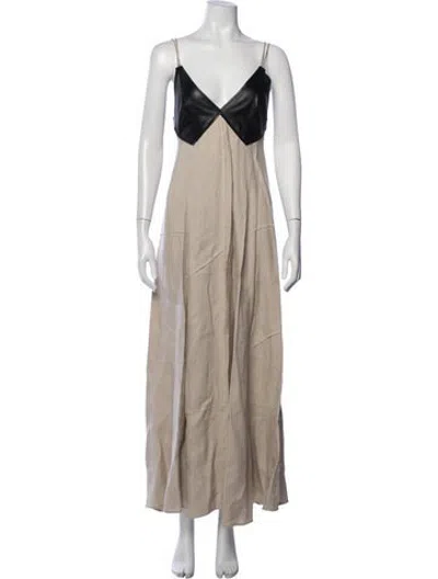 Pre-owned Heirlome Hemp Long Dress In Black/neutrals