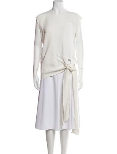Pre-owned Heirlome Silk Crew Neck Top In White