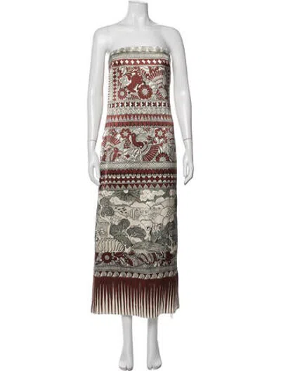 Pre-owned Heirlome Silk Long Dress In Multicolor