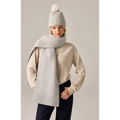 Helen Kaminski Brume Merino Wool Scarf In Light Grey Fleck