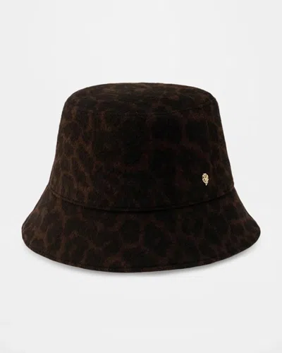 Helen Kaminski Cyrus Wool-blend Leopard Jacquard Bucket Hat In Black