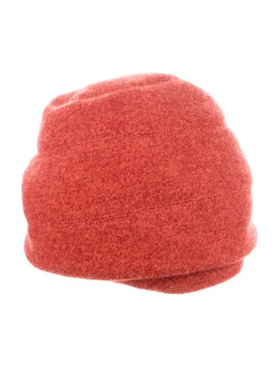 Pre-owned Helen Kaminski Wool Monochrome Beanie In Orange