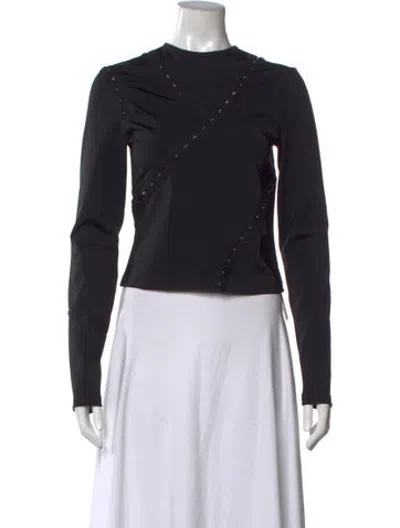 Pre-owned Heliot Emil Crew Neck Long Sleeve Top In Black