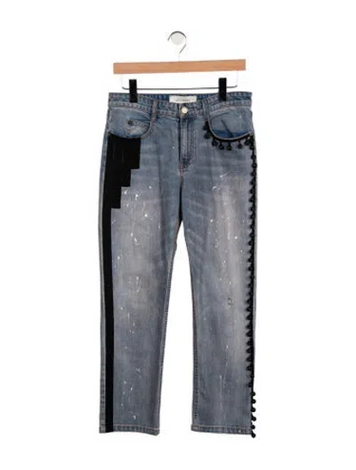 Pre-owned Hellessy Mid-rise Straight Leg Jeans In Blue