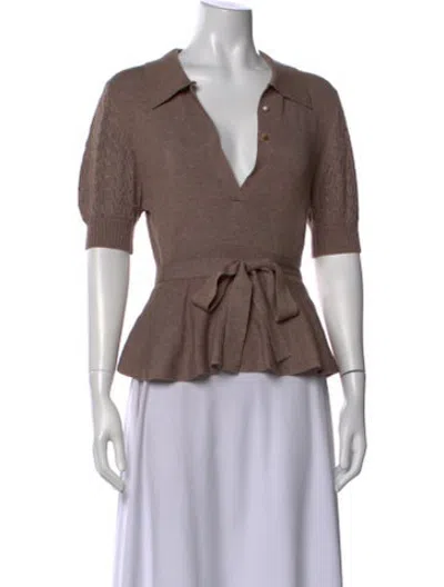 Pre-owned Hellessy Nylon V-neck Top In Purple