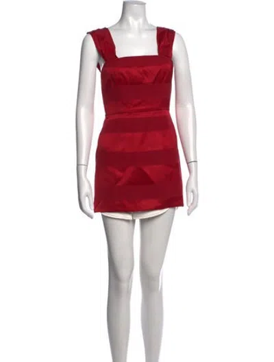 Pre-owned Hellessy Striped Mini Dress In Red
