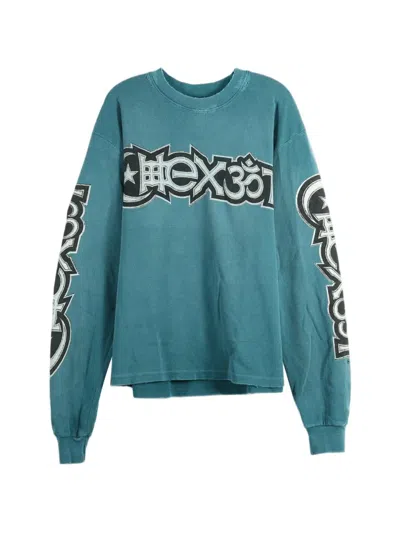 Hellstar Graphic-print Long-sleeve T-shirt In Green