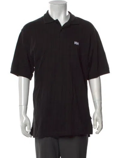 Pre-owned Helly Hansen Collar Short Sleeve Polo Shirt In Black