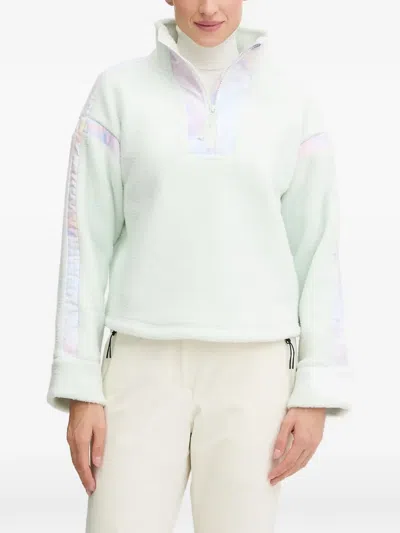 Helly Hansen Zip-neck Stripe Top In Green