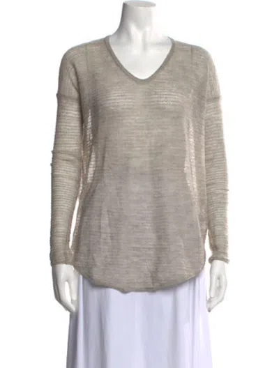 Pre-owned Helmut Lang Alpaca V-neck Sweater In Grey