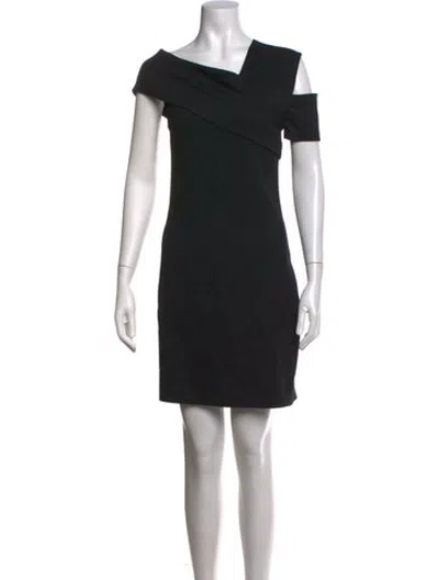 Pre-owned Helmut Lang Asymmetrical Mini Dress In Black