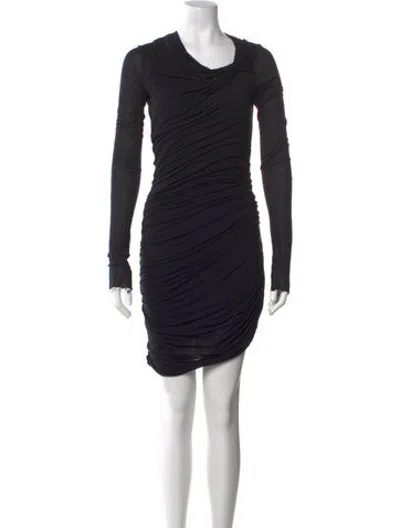 Pre-owned Helmut Lang Asymmetrical Mini Dress In Black