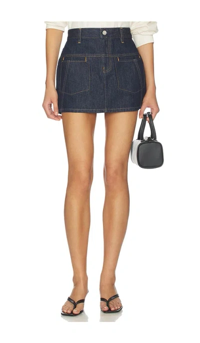 Helmut Lang Denim Mini Skirt In Rinsed Indigo