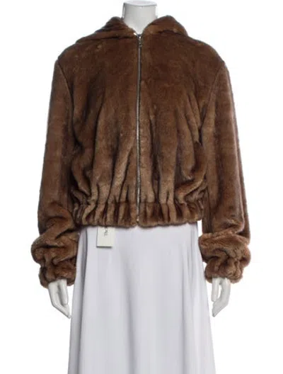 Pre-owned Helmut Lang Faux Fur Jacket In Brown