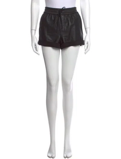 Pre-owned Helmut Lang Lamb Leather Mini Shorts In Black