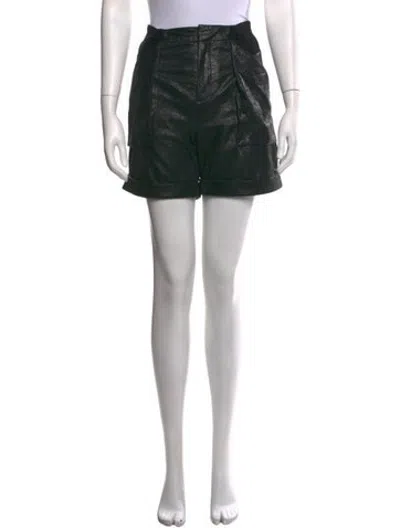Pre-owned Helmut Lang Lamb Leather Mini Shorts In Black