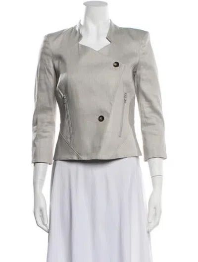 Pre-owned Helmut Lang Linen Biker Jacket In Grey