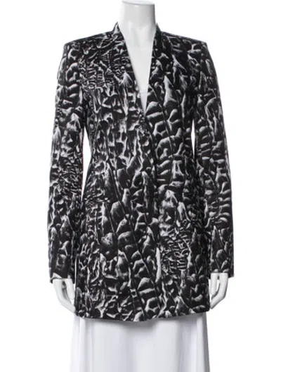 Pre-owned Helmut Lang Linen Patterned Coat In Black