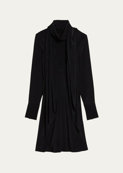 Helmut Lang Long-sleeve Scarf Dress In Black