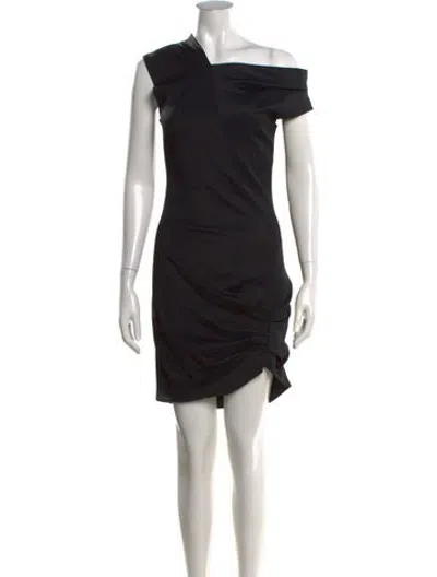 Pre-owned Helmut Lang Off-the-shoulder Mini Dress In Black