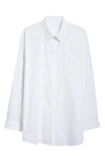 Helmut Lang Oversize Cotton Poplin Button-up Shirt In White