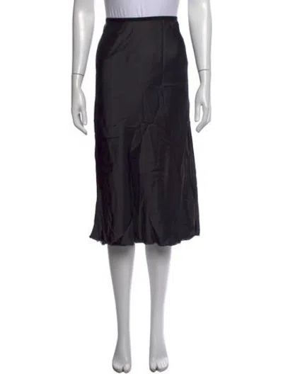 Pre-owned Helmut Lang Pleated Accents Midi Length Skirt In Black