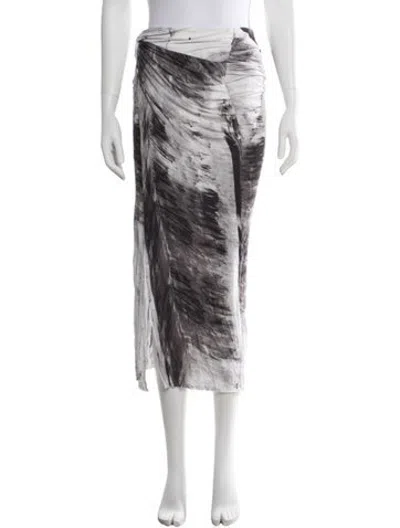 Pre-owned Helmut Lang Printed Midi Length Skirt In Grey