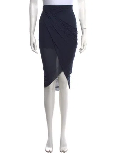 Pre-owned Helmut Lang Ruffle Embellishment Midi Length Skirt In Blue