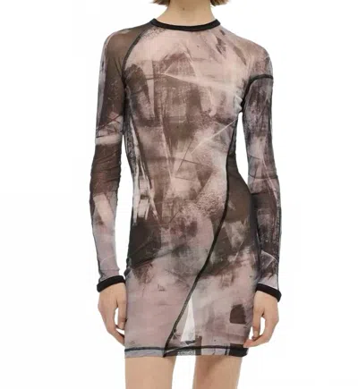 Helmut Lang Scribble Twisted Dress - Petite In Multicolor
