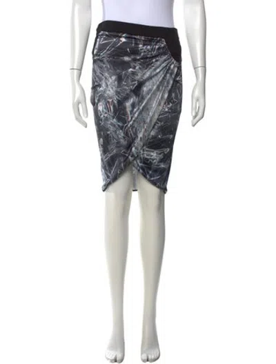 Pre-owned Helmut Lang Silk Midi Length Skirt In Multicolor