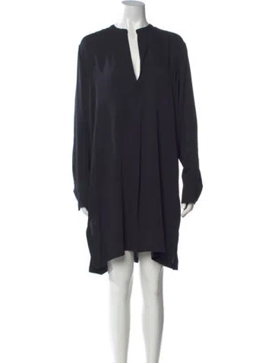 Pre-owned Helmut Lang Silk Mini Dress In Blue