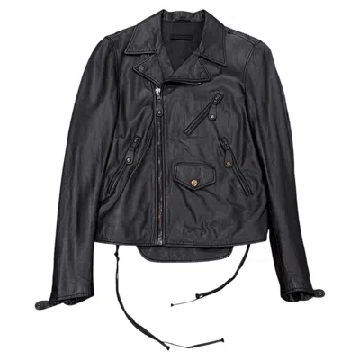 Pre-owned Helmut Lang S/s2004  Leather Perfecto Biker Jacket In Black