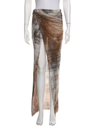 Pre-owned Helmut Lang Tie-dye Print Long Skirt In Grey