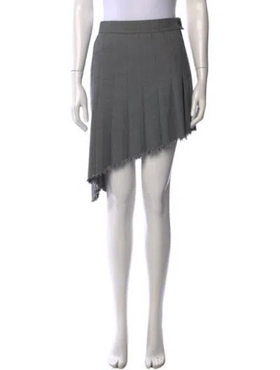 Pre-owned Helmut Lang Tweed Pattern Mini Skirt In White